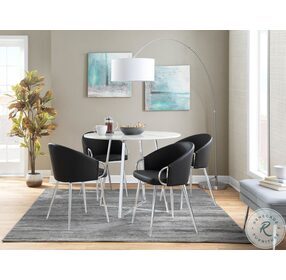 Claire Black PU And Silver Metal Chair