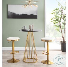 Canary Gold Steel And Black MDF Counter Height Dining Table