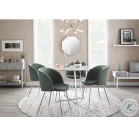 Fran Sage Green Velvet And Chrome Chair Set of 2