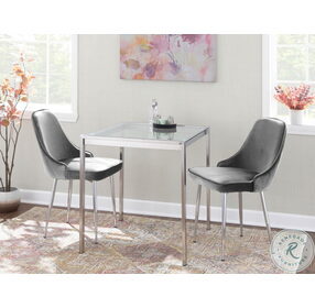 Marcel Silver And Chrome Dining Chair Set of 2