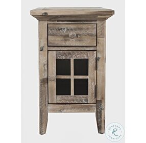 Rustic Shores Grey Wash USB Charging Chairside Table