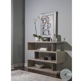 Signature Designs Wire Brushed Light Gray And Antiqued Silver Leaf Soiree Low Bookcase