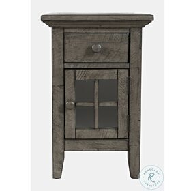 Rustic Shores Stone USB Charging Chairside Table