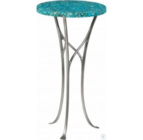 Signature Designs Blue And Pewter Isidora Turquoise Spot Table