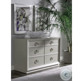 Signature Designs Gray Lacquered Linen Zeitgeist Double Dresser