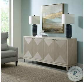 Kinsley Washed Taupe And Silver Champagne 4 Door Accent Cabinet