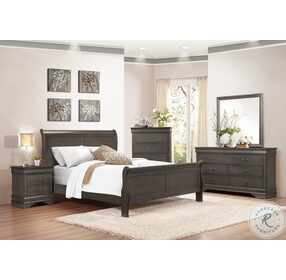 Mayville Stained Grey Cal. King Sleigh Bed