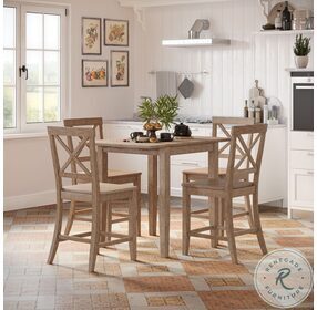 Eastern Tides Brushed Bisque Drop Leaf Counter Height Dining Table