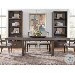 Verbatim Rich Brown And Antique Brass Extendable Rectangular Dining Table