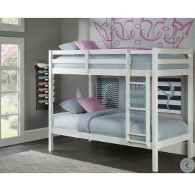 Caspain White Twin Over Twin Bunk Bed