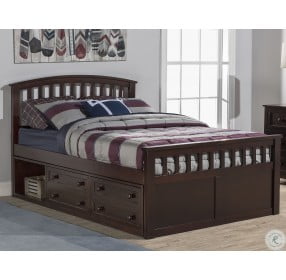 Charlie Captains Chocolate Full Panel Bed With One Storage Unit