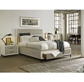 Curated Spencer Gray And Parchment Queen Platform Storage Bed