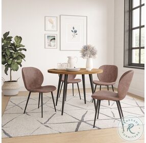 Prelude Camel Brown Upholstered Dining Chair Set of 4