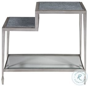 Signature Designs Soft Grey And Antiqued Silver Sashay Rectangular End Table