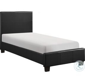 Lorenzi Black Youth Upholstered Platform Bedroom Set