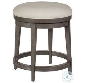 Cohesion Program Natural Greige Cecile Backless Swivel Counter Height Stool