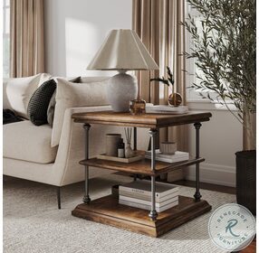 Larson Distressed Natural Brown End Table
