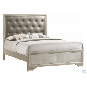 Salford Metallic Sterling Upholstered Panel Bedroom Set