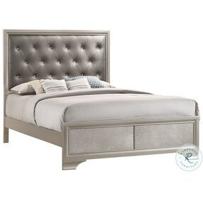 Salford Metallic Sterling Upholstered Panel Bedroom set