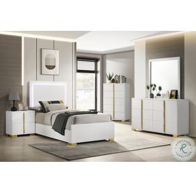 Marceline White Twin Panel Bed