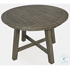 Telluride Driftwood Gray Round Extendable Counter Height Dining Room Set