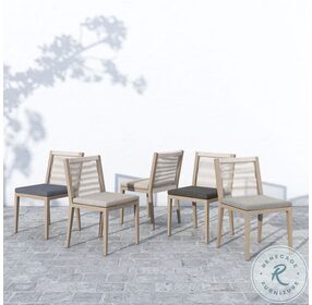 Sherwood Faye Ash and Washed Brown Outdoor Dining Chair
