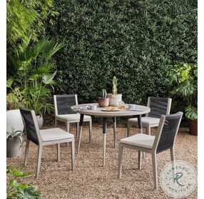 Sherwood Faye Sand and Weathered Gray Outdoor Dining Chair