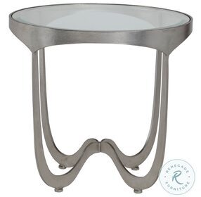 Metal Designs Silver Leaf Sophie Round End Table