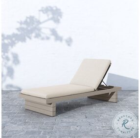 Leroy Faye Sand And Weathered Grey Outdoor Chaise