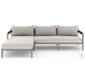 Sherwood Stone Gray and Weathered Gray Outdoor 2 Piece LAF Sectional