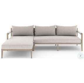 Sherwood Stone Gray and Natural Teak Outdoor 2 Piece LAF Sectional