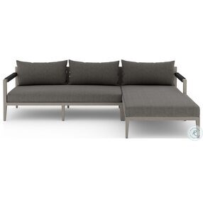 Sherwood Charcoal and Weathered Gray Outdoor 2 Piece RAF Sectional