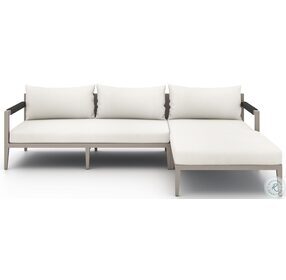 Sherwood Natural Ivory And Weathered Grey Outdoor 2 Piece RAF Sectional