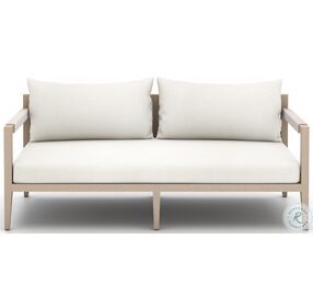 Sherwood Natural Ivory and Washed Brown Outdoor Loveseat