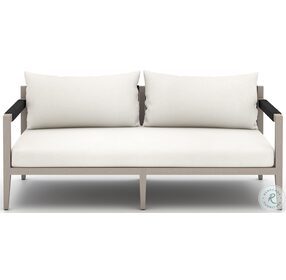 Sherwood Natural Ivory And Washed Brown Outdoor Loveseat