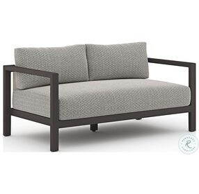 Sonoma Bronze And Faye Ash Ivory Strap Outdoor Loveseat