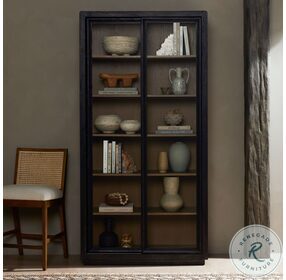 Normand Distressed Black Cabinet