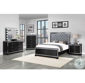 Eleanor Black And Silver King Panel Bed