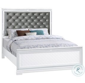 Eleanor White And Silver Panel Bedroom set