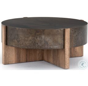 Wesson Distressed Iron And Rustic Oak Veneer Bingham Occasional Table Set