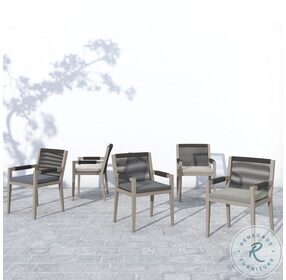 Sherwood Faye Sand And Weathered Grey Outdoor Dining Arm Chair