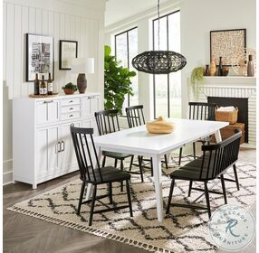 Capeside Cottage White Rectangular Leg Extendable Dining Table