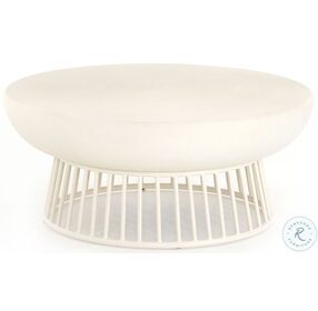 Denzel Cream Iron And White Concrete Outdoor Occasional Table Set