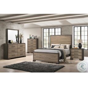 Baker Brown And Light Taupe Queen Panel Bed