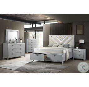 Veronica Light Silver 5 Drawer Chest