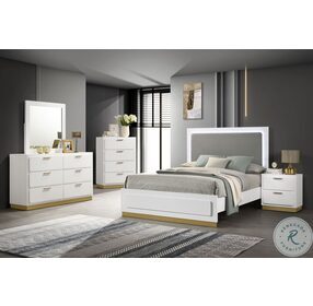 Caraway White And Gray Queen Panel Bed