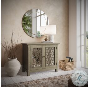 Isabella Champagne 38" Mirrored Accent Cabinet