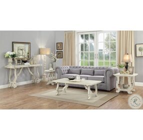 Orchard Park White Rub Accent Table