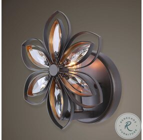 Posey Bronze And Antique Gold 1 Light Floral Sconce