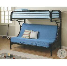 Montgomery Black Twin Over Full Bunk Bed with Futon